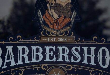 Windows Logo - Barbershop logo with beard and mustache