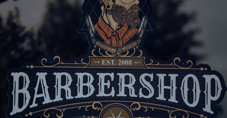 Windows Logo - Barbershop logo with beard and mustache