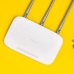 Router - Wifi Router on Yellow Background