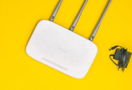 Router - Wifi Router on Yellow Background