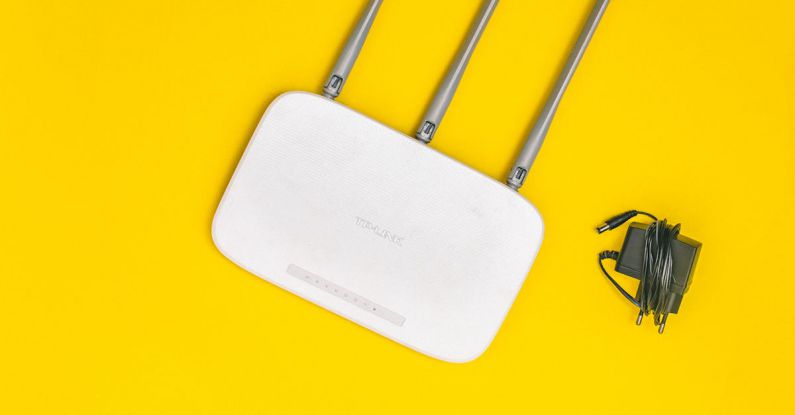 Router - Wifi Router on Yellow Background