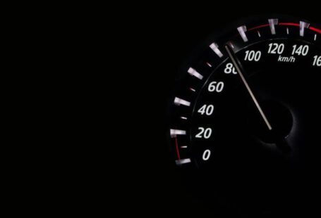 Speedometer - Close Up of Electric Lamp Against Black Background