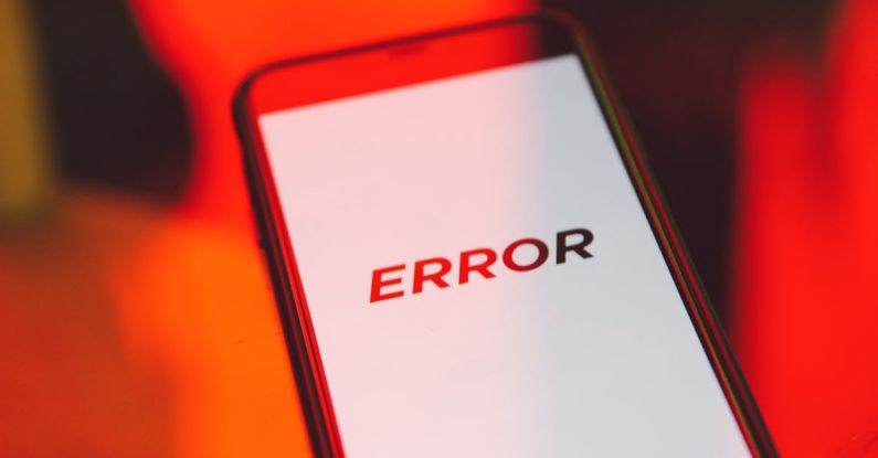 Error Screen - Black Smartphone Displaying Error