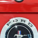 Compatibility Logo - The emblem on a red mustang car