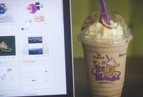 Ice Computer - Frappe Smoothie Beside Macbook Pro